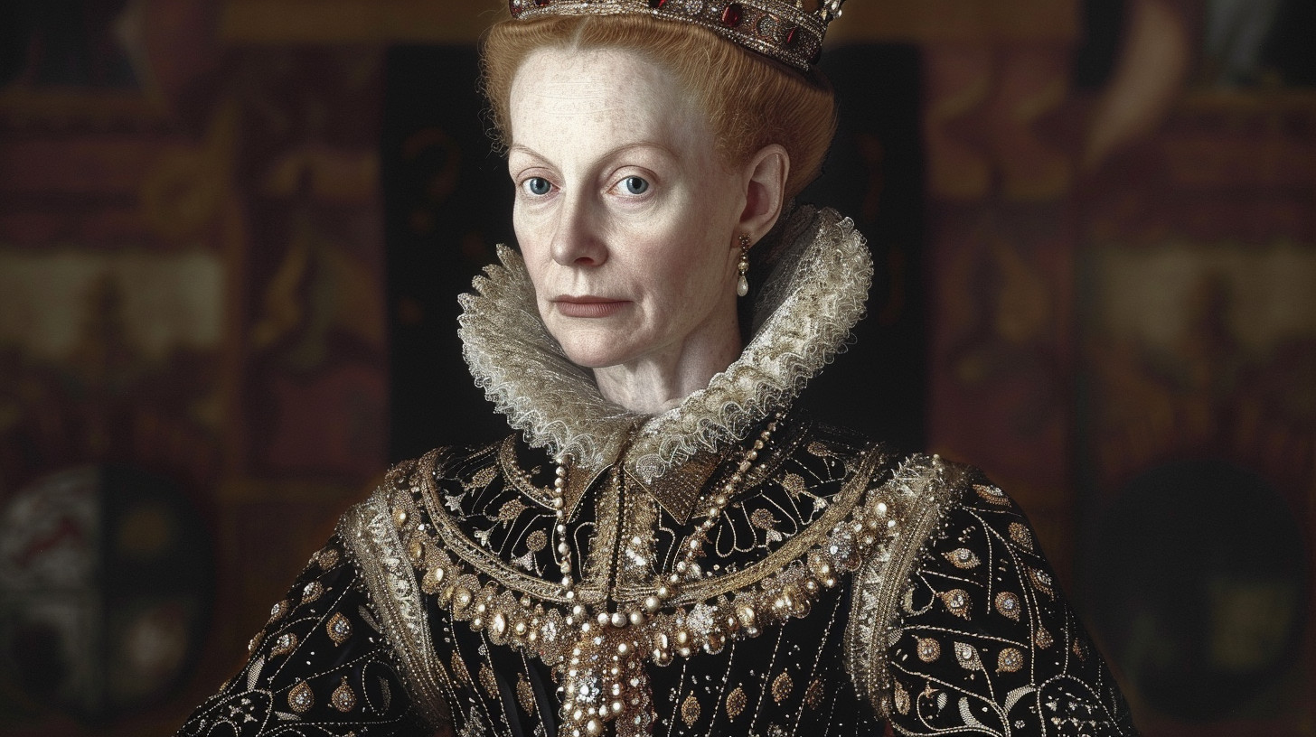 Queen Katarina Jagellonica of Sweden wearing a crown.