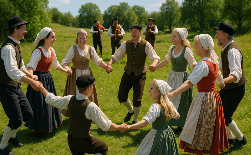 Traditionell ringdans, Sverige 1600-tal.
