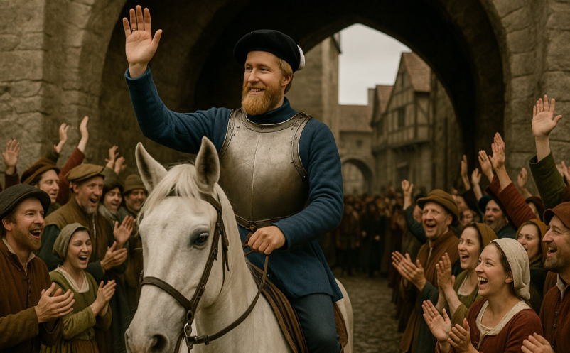 Gustav Vasa rider in i Stockholm midsommar 1523